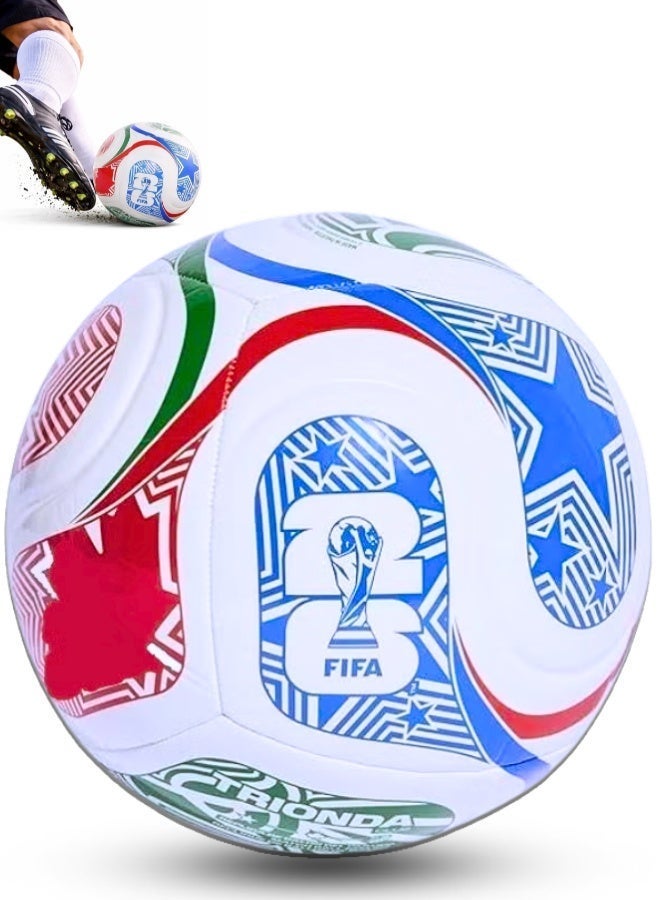 FIFA World Cup Style Football Ball Size 5 – Professional High-Performance  Match & Training Football	Superior Air Retention & Flight Control All-Weather Edition - Image 2